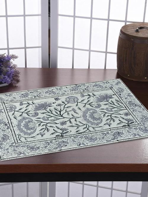 texstylehome thick cotton canvas jaipuri block print table mats - 18452225 - Very Small Image - 1