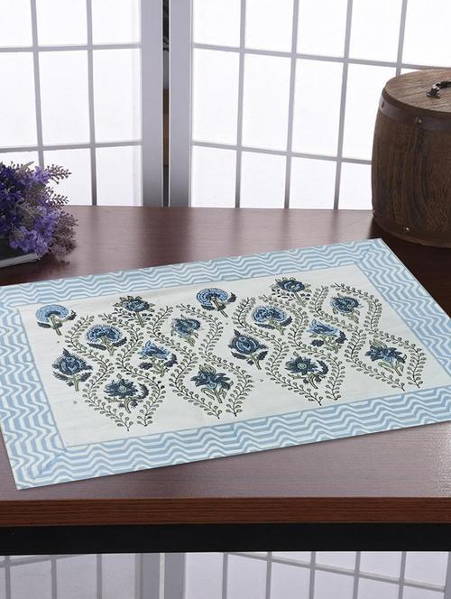 texstylehome thick cotton canvas jaipuri block print table mats - 18452227 - Very Small Image - 1