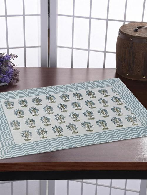 texstylehome thick cotton canvas jaipuri block print table mats - 18452235 - Very Small Image - 1