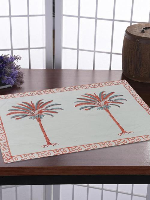 texstylehome thick cotton canvas jaipuri block print table mats - 18452239 - Very Small Image - 1