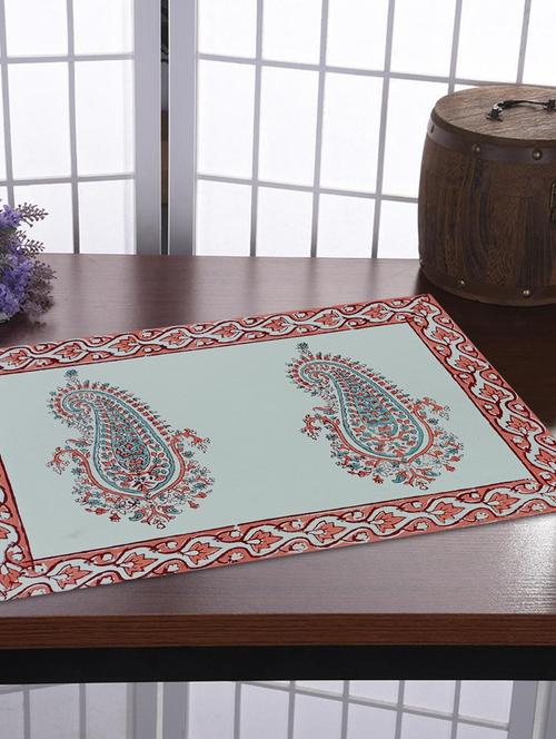 texstylehome thick cotton canvas jaipuri block print table mats - 18452248 - Very Small Image - 1