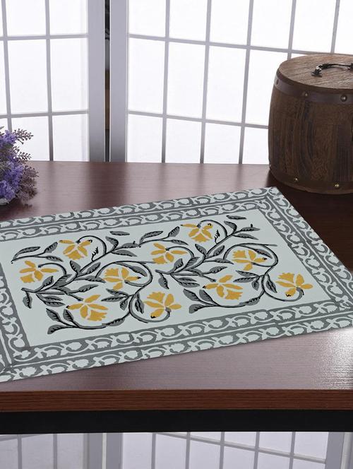 texstylehome thick cotton canvas jaipuri block print table mats - 18452250 - Very Small Image - 1