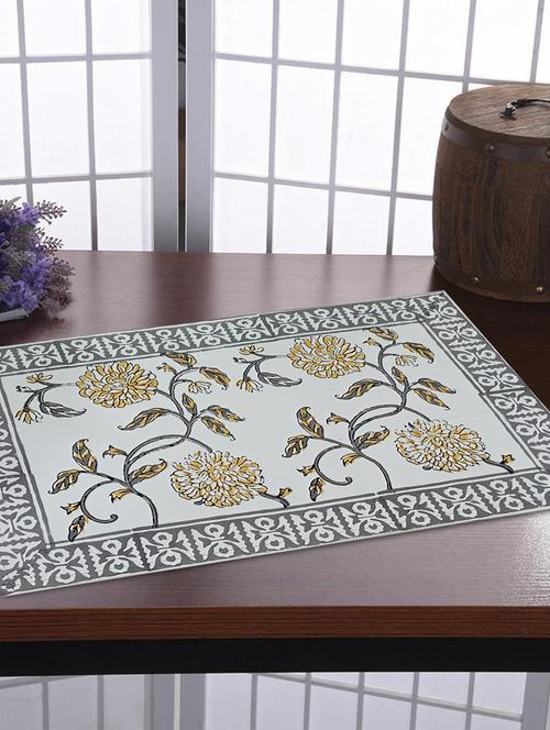 texstylehome thick cotton canvas jaipuri block print table mats - 18452251 - Very Small Image - 1