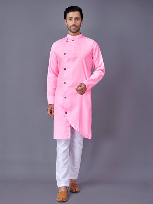 pink solid kurta pyjama ethnic wear set - 18452309 - Very Small Image - 1