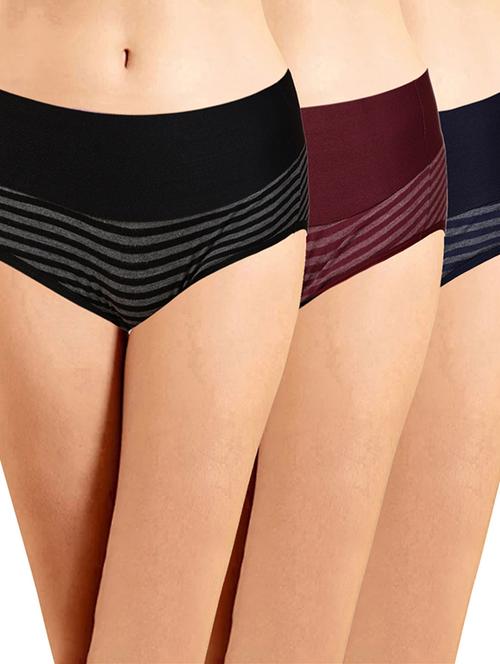 pack of 3 striped hipster panty - 18452396 - Very Small Image - 1