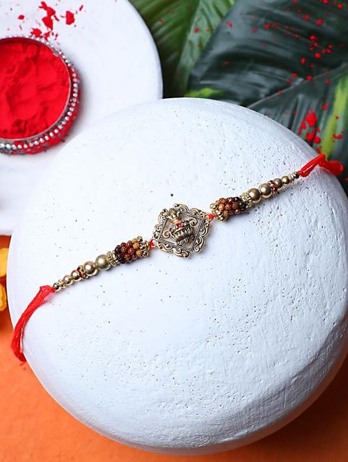bracelet evil eye rakhi combo for bhaiya with roli chawal shagun and greeting card - 18452528 - Very Small Image - 1