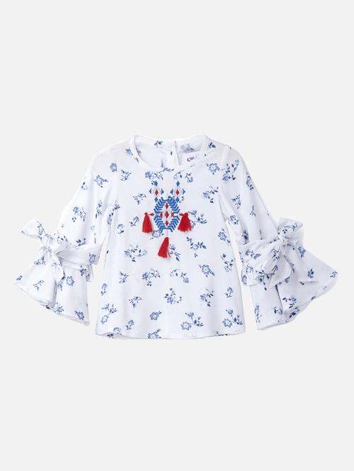 girls white floral top - 18452537 - Very Small Image - 1