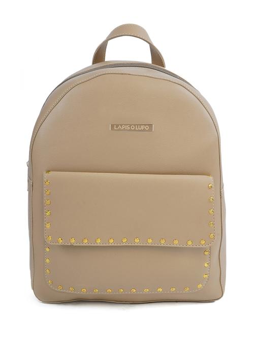 beige solid fashion backpack - 18452607 - Very Small Image - 1