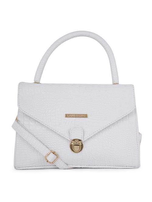 white textured regular handbag - 18452641 - Very Small Image - 1
