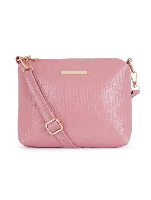 pink textured regular sling bag - 18452671 - Very Small Image - 1