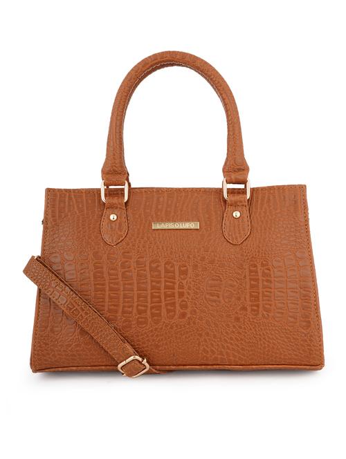 tan textured regular handbag - 18452688 - Very Small Image - 1