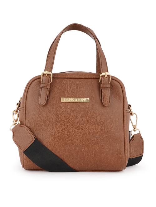 tan textured regular sling bag - 18452690 - Very Small Image - 1