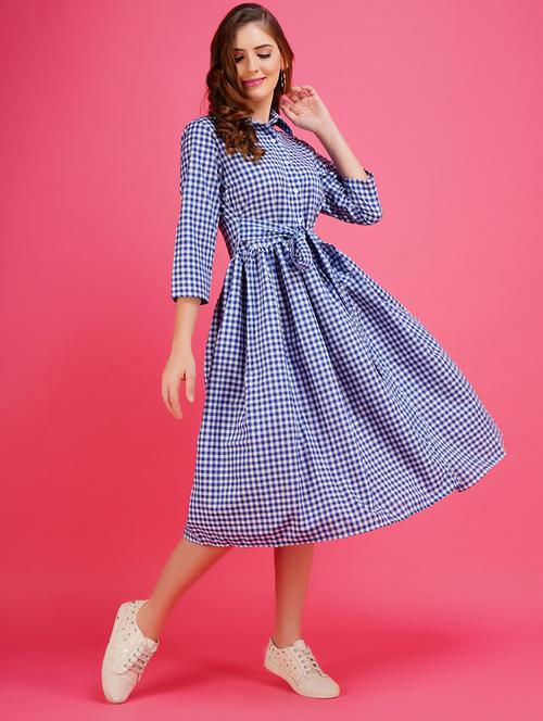 front tie checkered dress - 18453576 - Very Small Image - 1
