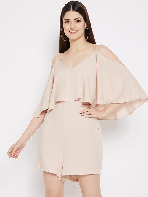 cap sleeved cold shoulder romper - 18453628 - Very Small Image - 1