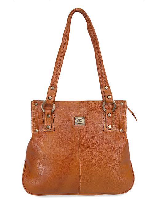 tan textured regular handbag - 18453823 - Very Small Image - 1