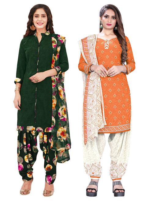 set of 2 unstitched suit set combos - 18453901 - Very Small Image - 1