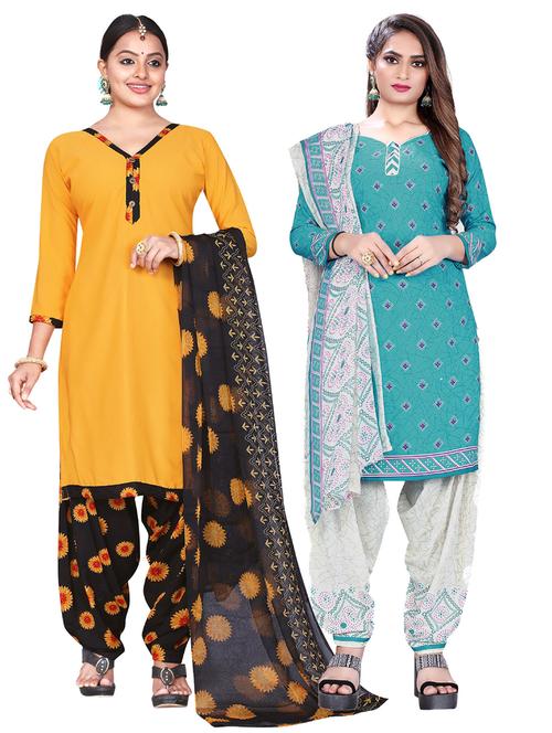 set of 2 unstitched suit set combos - 18453949 - Very Small Image - 1
