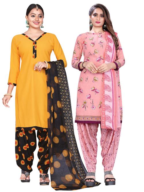 set of 2 unstitched suit set combos - 18453950 - Very Small Image - 1