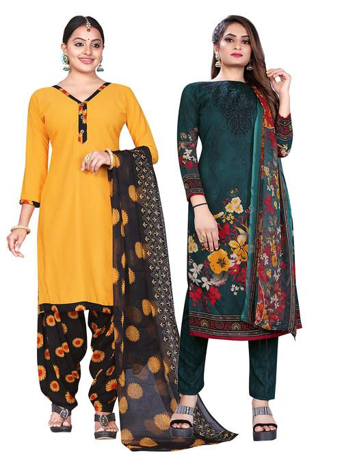 set of 2 unstitched suit set combos - 18453966 - Very Small Image - 1