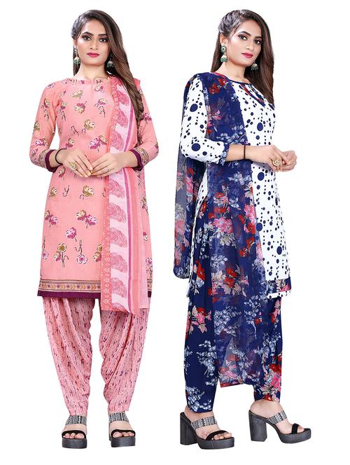 set of 2 unstitched suit set combos - 18454054 - Very Small Image - 1