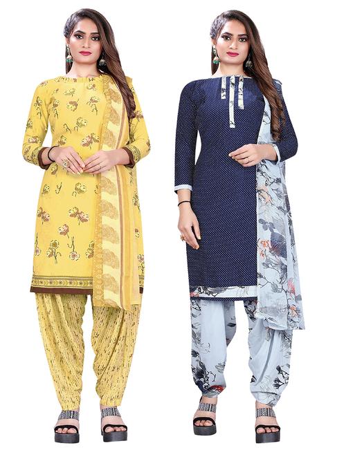 set of 2 unstitched suit set combos - 18454070 - Very Small Image - 1