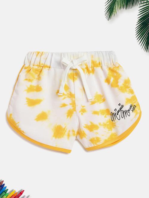 girls yellow tie & dye shorts - 18454310 - Very Small Image - 1