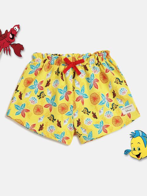 girls yellow printed shorts - 18454312 - Very Small Image - 1