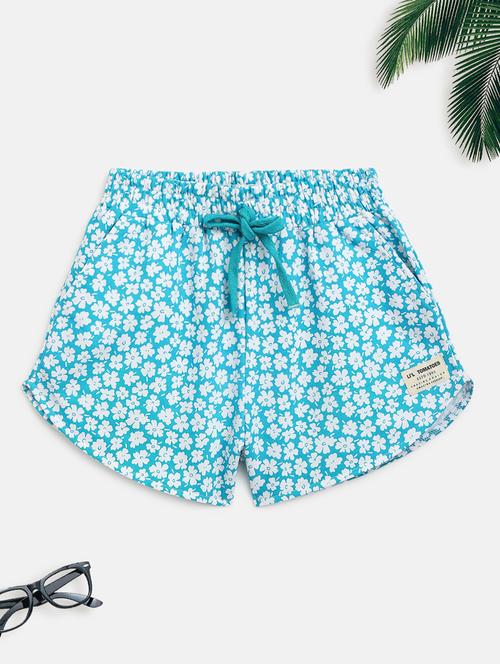 girls blue floral shorts - 18454822 - Very Small Image - 1