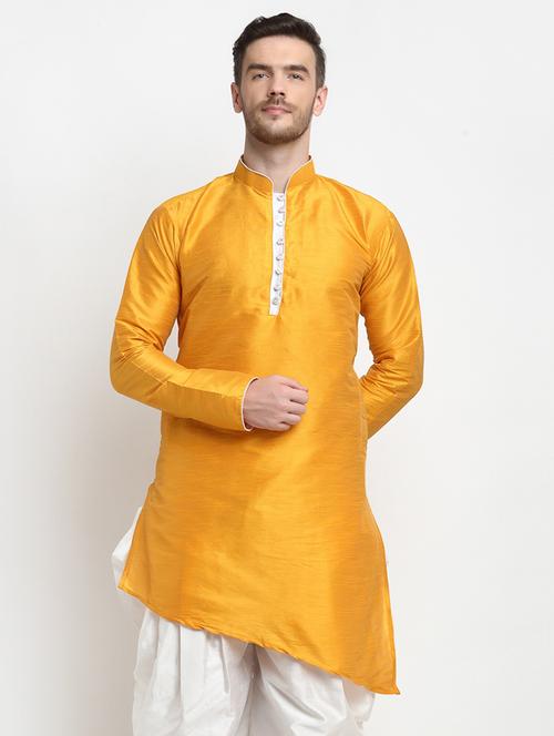 yellow solid short kurta - 18455136 - Very Small Image - 1