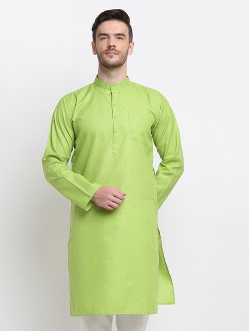 green solid long kurta - 18455176 - Very Small Image - 1