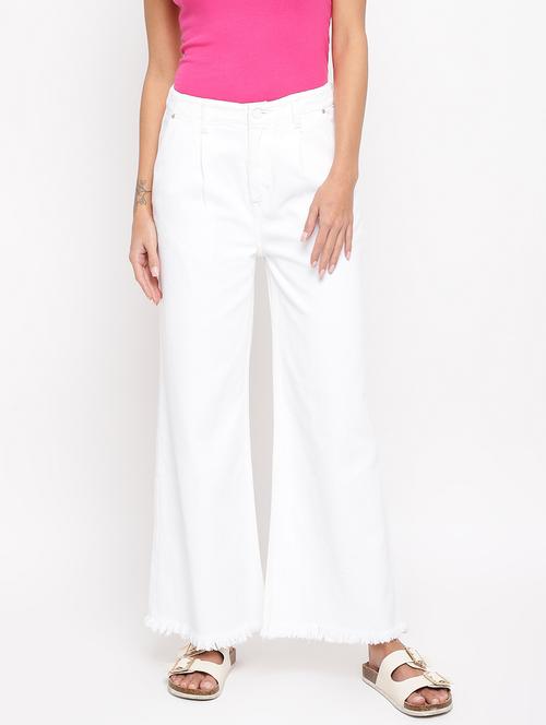 mid rise solid wide leg jeans - 18455867 - Very Small Image - 1