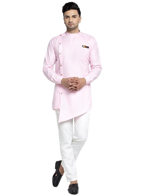 asymmetric solid kurta with white pant - 18456192 - Very Small Image - 1