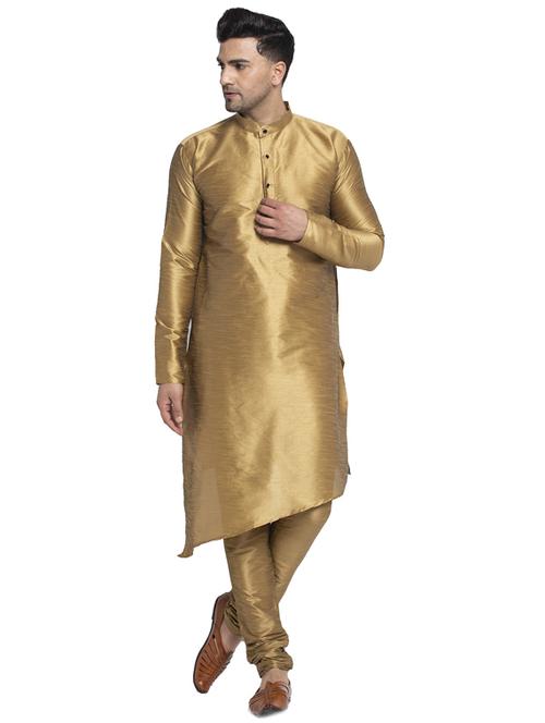 asymmetric solid kurta with churidaar pyjama - 18456204 - Very Small Image - 1