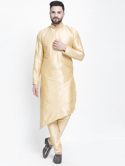 asymmetric solid kurta with churidaar pyjama - 18456205 - Very Small Image - 1