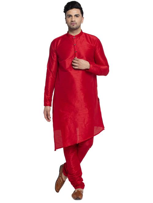 asymmetric solid kurta with churidaar pyjama - 18456208 - Very Small Image - 1