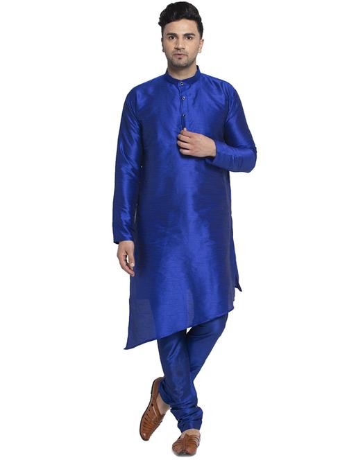 asymmetric solid kurta with churidaar pyjama - 18456209 - Very Small Image - 1