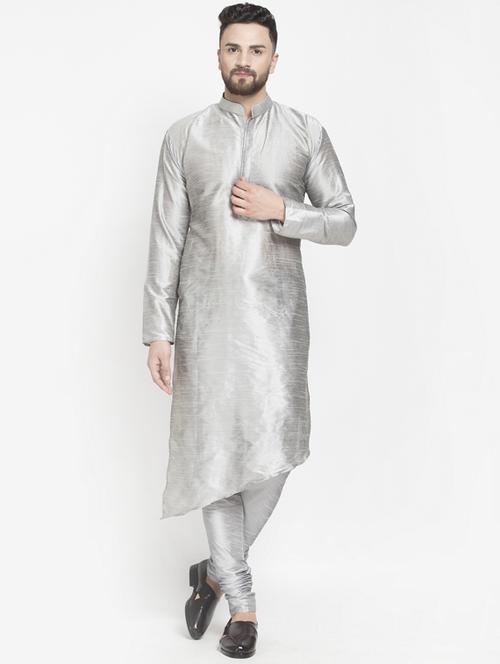 asymmetric solid kurta with churidaar pyjama - 18456210 - Very Small Image - 1