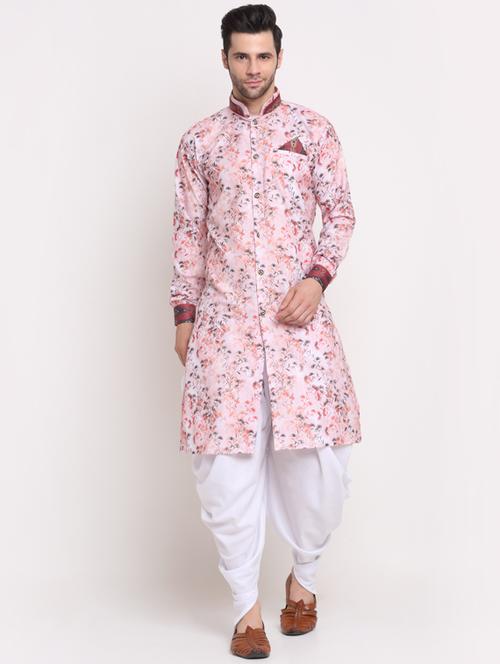 floral print kurta doti set - 18456242 - Very Small Image - 1