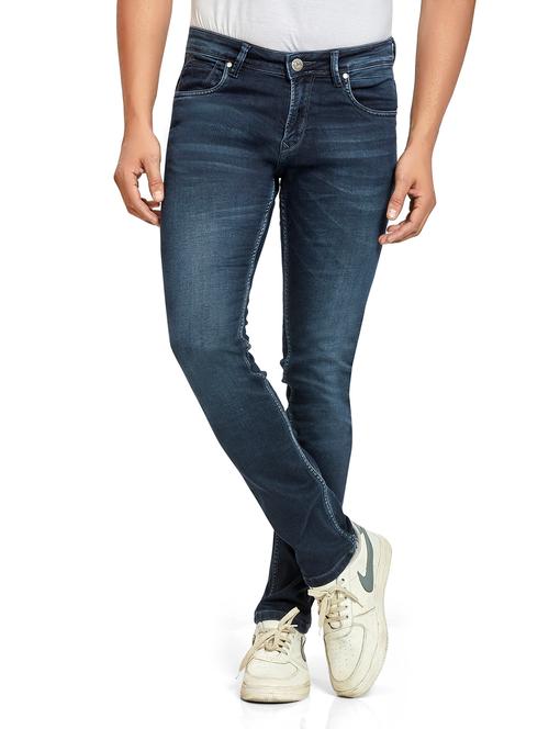 navy blue light washed denim jeans - 18456452 - Very Small Image - 1