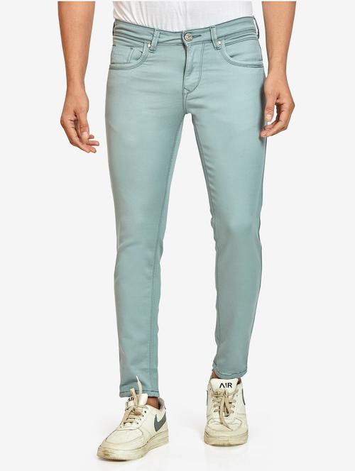 sea-green plain denim jeans - 18456478 - Very Small Image - 1
