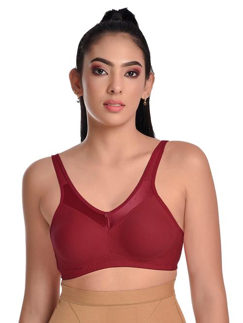 maroon non padded t-shirt bra - 18456978 - Very Small Image - 1