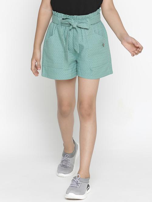 tie front self design shorts - 18457304 - Very Small Image - 1