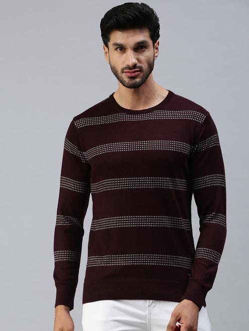 burgundy printed pullover - 18457433 - Very Small Image - 1