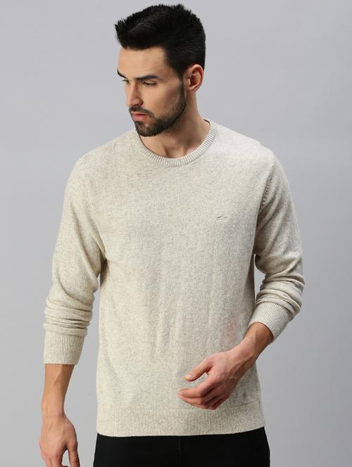 off white solid pullover - 18457486 - Very Small Image - 1