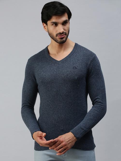 grey solid pullover - 18457542 - Very Small Image - 1