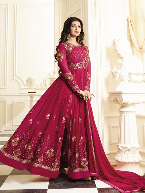 women embroidered semi-stitched suit set - 18457584 - Very Small Image - 1