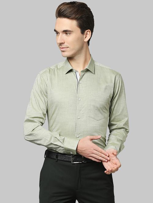 green solid formal shirt - 18457603 - Very Small Image - 1