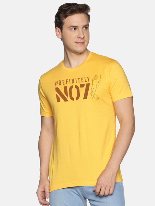 yellow chest-printed t-shirt - 18457920 - Very Small Image - 1