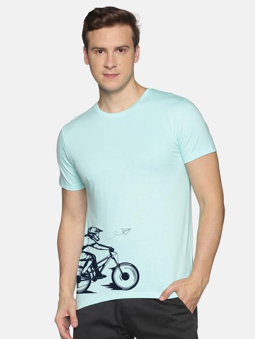 light blue front print t shirt - 18457923 - Very Small Image - 1