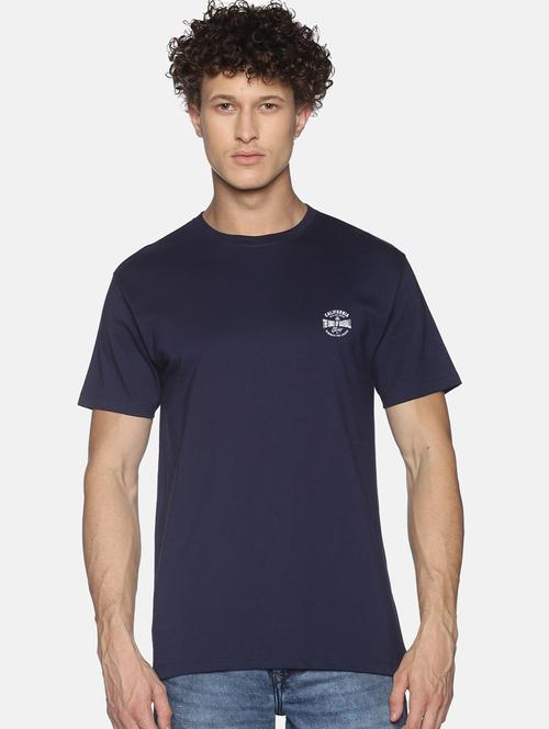 navy blue solid casual t-shirt - 18458054 - Very Small Image - 1
